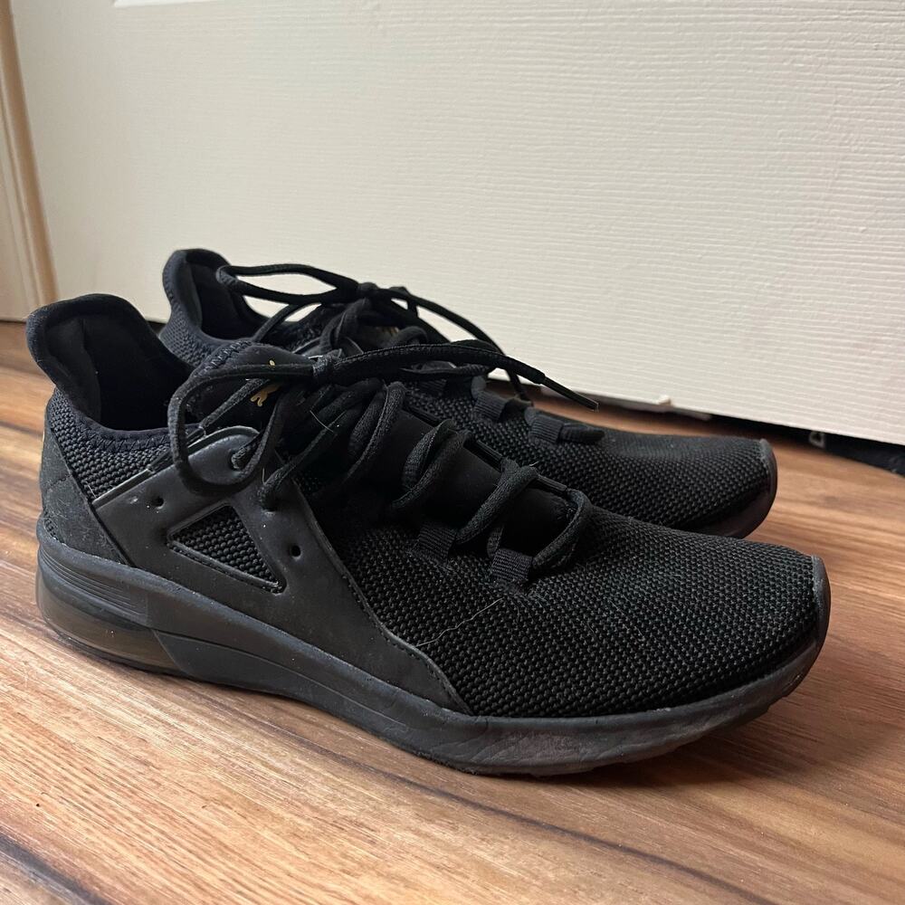 Puma Electron Street Running Shoes Womens 8.5 Lace-Up Lightweight Triple Black